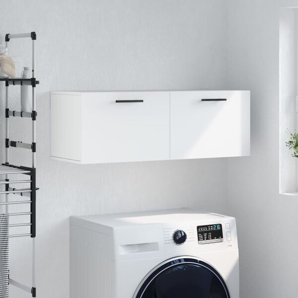 vidaXL feh&eacute;r szerelt fa faliszekr&eacute;ny 100 x 36,5 x 35 cm