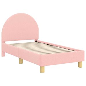 vidaXL Gyerek&aacute;gy keret fejt&aacute;ml&aacute;val R&oacute;zsasz&iacute;n 70 x 140 cm Boucl&eacute;