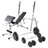 vidaXL edzőpad &aacute;llv&aacute;nnyal, egykezes &eacute;s k&eacute;tkezes s&uacute;lyz&oacute;szettel 90 kg