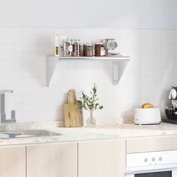 vidaXL ez&uuml;stsz&iacute;nű rozsdamentes ac&eacute;l falipolc 75 x 30 x 31 cm