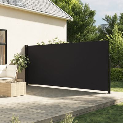 vidaXL fekete behúzható oldalsó napellenző 180 x 600 cm