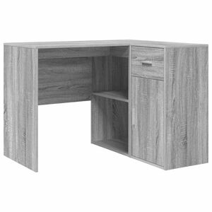 vidaXL Sarok&iacute;r&oacute;asztal fi&oacute;kkal polcokkal Sz&uuml;rke Sonoma 102 x 88 x 75 cm