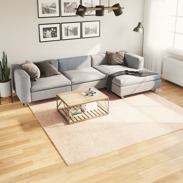 vidaXL HUARTE b&eacute;zs r&ouml;vid sz&aacute;l&uacute; puha &eacute;s moshat&oacute; szőnyeg 240 x 240 cm