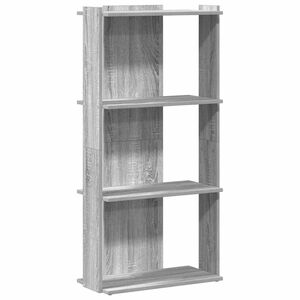 vidaXL 3 szintes sz&uuml;rke sonoma szerelt fa k&ouml;nyvespolc 60 x 30 x 120 cm