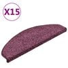 vidaXL 15 db s&ouml;t&eacute;tlila f&eacute;lk&ouml;r alak&uacute; l&eacute;pcsőszőnyeg 65 x 21 x 4 cm, nagy