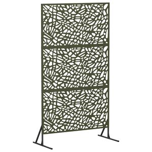 vidaXL Mag&aacute;nszf&eacute;ra K&eacute;pernyő 100 x 50 x 180 cm Ac&eacute;l Olajz&ouml;ld