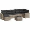 vidaXL 8 r&eacute;szes vil&aacute;gossz&uuml;rke polyrattan kerti &uuml;lőgarnit&uacute;ra p&aacute;rn&aacute;val