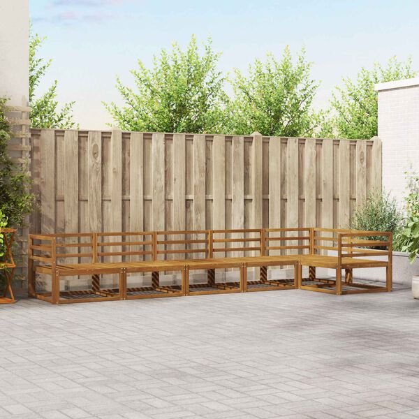 vidaXL K&uuml;lt&eacute;ri kanap&eacute; szett 6 pcs Term&eacute;szetes T&ouml;m&ouml;r Ak&aacute;cfa