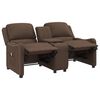 vidaXL 2 személyes barna szövet dönthető masszázsfotel pohártartóval