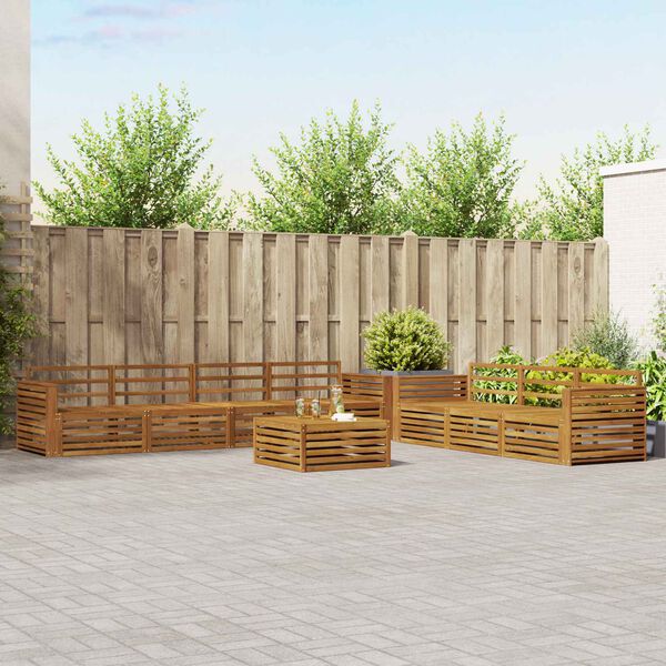 vidaXL K&uuml;lt&eacute;ri kanap&eacute; szett 8 pcs Term&eacute;szetes T&ouml;m&ouml;r Ak&aacute;cfa