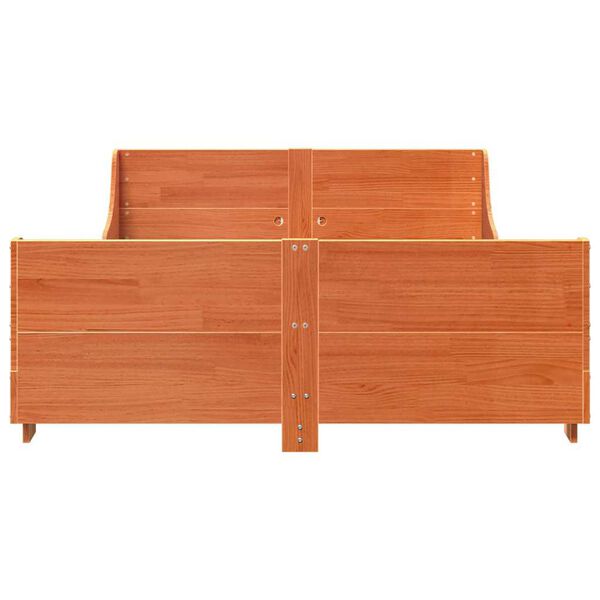 vidaXL viaszbarna t&ouml;m&ouml;r fenyőfa &aacute;gy matrac n&eacute;lk&uuml;l 120 x 200 cm