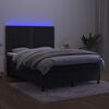 vidaXL fekete b&aacute;rsony rug&oacute;s &eacute;s LED-es &aacute;gy matraccal 140x190 cm