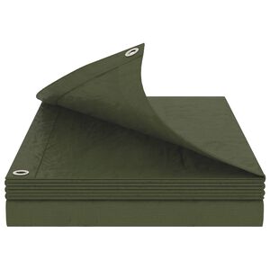 vidaXL Ponyva f&eacute;mf&uuml;lekkel Z&ouml;ld 4 x 8 m 90 gsm PE
