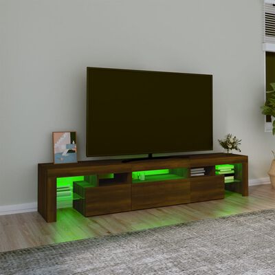 vidaXL barna tölgyszínű TV-szekrény LED-lámpákkal 200x36,5x40 cm