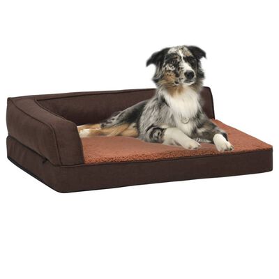 vidaXL barna ergonomikus vászonhatású gyapjú kutyaágymatrac 60 x 42 cm