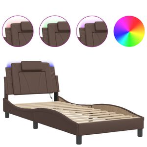 vidaXL barna &aacute;gykeret Viana LED-ekkel matrac n&eacute;lk&uuml;l 80 x 200 cm