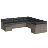 vidaXL 11 r&eacute;szes sz&uuml;rke polyrattan kerti &uuml;lőgarnit&uacute;ra p&aacute;rn&aacute;kkal