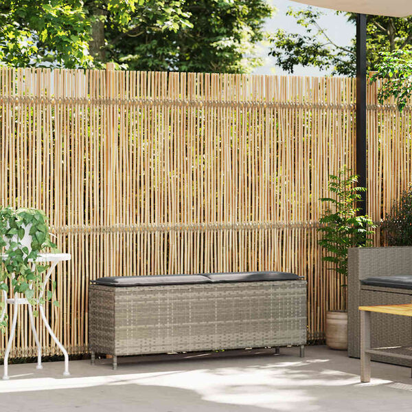 vidaXL vil&aacute;gossz&uuml;rke polyrattan kerti pad p&aacute;rn&aacute;val 110x30x40,5 cm