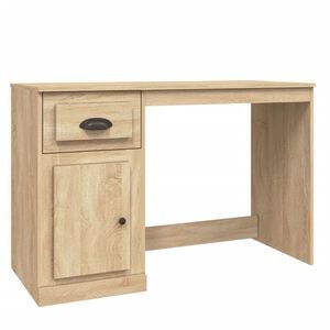 vidaXL sonoma t&ouml;lgy sz&iacute;nű szerelt fa &iacute;r&oacute;asztal fi&oacute;kkal 115x50x75 cm