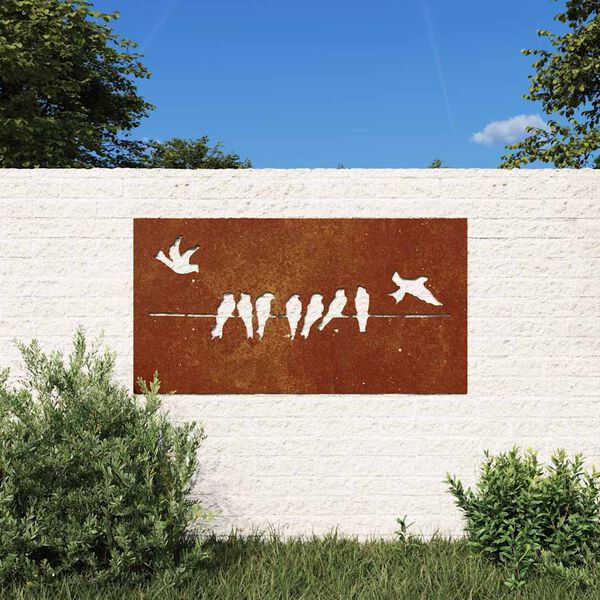 vidaXL mad&aacute;rmint&aacute;s corten ac&eacute;l kerti fald&iacute;sz 105 x 55 cm