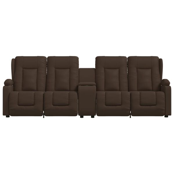 vidaXL 4 személyes barna műbőr dönthető masszázsfotel pohártartóval