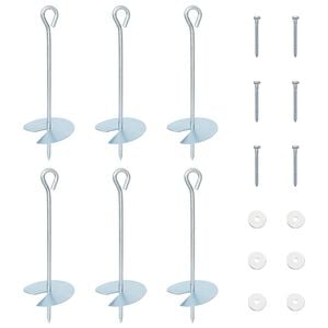 vidaXL F&ouml;ldi horgony 6 pcs Ez&uuml;st &Oslash;10 x 30 cm Galvaniz&aacute;lt f&eacute;m