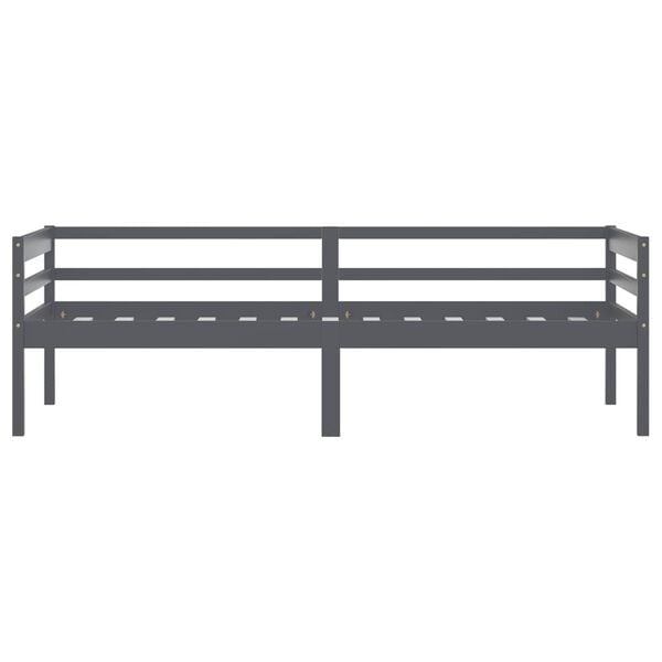vidaXL sötétszürke tömör fenyőfa ágykeret 90 x 200 cm