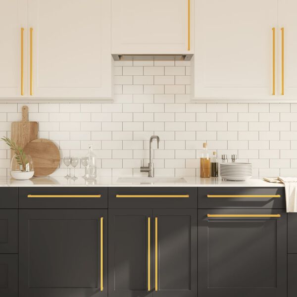 vidaXL 20 db aranysz&iacute;nű rozsdamentes ac&eacute;l szekr&eacute;nyfoganty&uacute; 480 mm