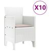 vidaXL Kert étkező szett 11 pcs Fehér és taupe Szintetikus rattan