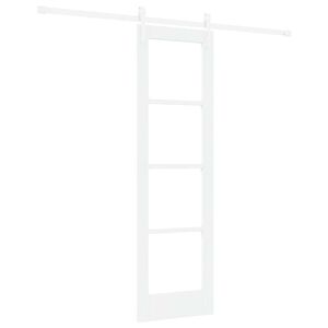 vidaXL Cs&uacute;sz&oacute; ajt&oacute; 61 x 198,5 cm T&ouml;m&ouml;r fenyőfa &eacute;s &uuml;veg Feh&eacute;r