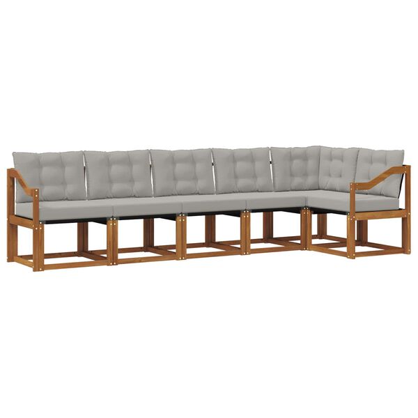 vidaXL K&uuml;lt&eacute;ri kanap&eacute; szett 6 pcs Term&eacute;szetes &eacute;s Vil&aacute;gossz&uuml;rke