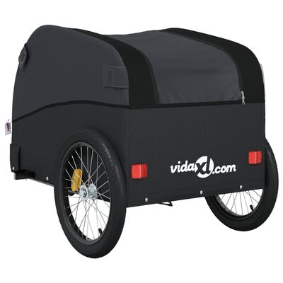 vidaXL fekete vas kerékpár-utánfutó 30 kg