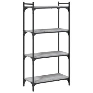vidaXL 4 szintes sz&uuml;rke sonoma szerelt fa k&ouml;nyvespolc 60 x 30 x 120 cm