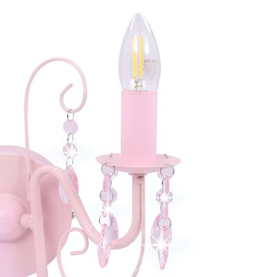 vidaXL rózsaszín fali lámpa gyöngyökkel 2 x E14