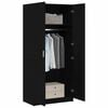vidaXL Ruh&aacute;sszekr&eacute;ny polcokkal Fekete t&ouml;lgy 80 x 50,5 x 180 cm Faanyag