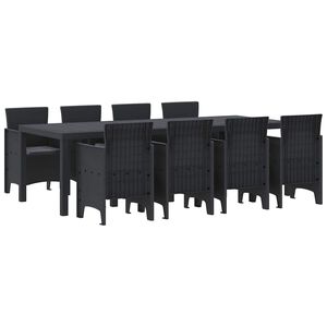 vidaXL Kert étkező szett 9 pcs Antracit Polt rattan