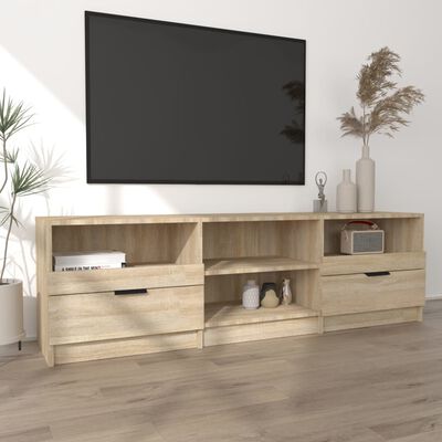 vidaXL sonoma-tölgyszínű szerelt fa fali TV-szekrény 150x33,5x45 cm