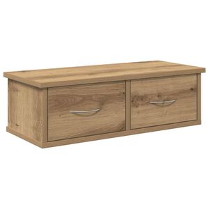 vidaXL k&eacute;zműves t&ouml;lgy sz&iacute;nű szerelt fa faliszekr&eacute;ny 60x26x18,5 cm