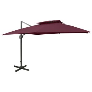 vidaXL bord&oacute;v&ouml;r&ouml;s dupla tetejű konzolos napernyő 300 x 300 cm