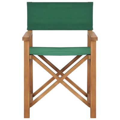 vidaXL zöld tömör tíkfa rendezői szék
