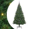 vidaXL Mű kar&aacute;csonyfa 300 LED-del Z&ouml;ld 210 cm PVC &eacute;s Ac&eacute;l &eacute;s Műanyag