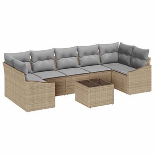 vidaXL Kanap&eacute; Szett p&aacute;rn&aacute;val 8 pcs Barna &eacute;s sz&uuml;rke polirattan