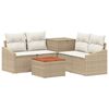 vidaXL Kanap&eacute; Szett 6 db Beige &eacute;s Kr&eacute;msz&iacute;nű Poli rattan &eacute;s ac&eacute;l