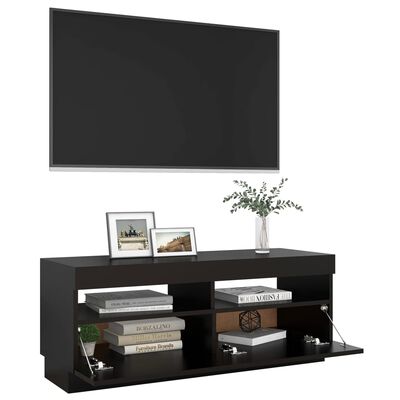 vidaXL fekete TV-szekrény LED-lámpákkal 100 x 35 x 40 cm
