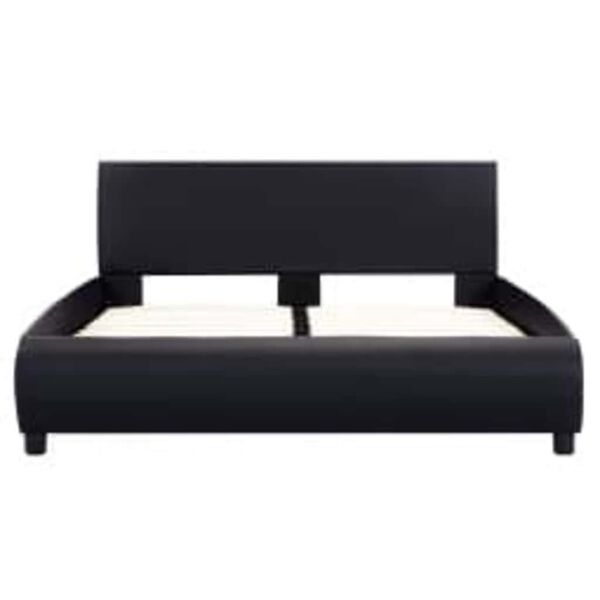 vidaXL fekete műbőr &aacute;gykeret LED cs&iacute;kkal 140 x 200 cm