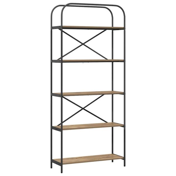 vidaXL K&ouml;nyvespolc Artisan t&ouml;lgy 80 x 30 x 183 cm Faanyag