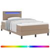 vidaXL Boxrug&oacute;s &aacute;gy LED szalagokkal Cappuccino 120 x 190 cm Műbőr