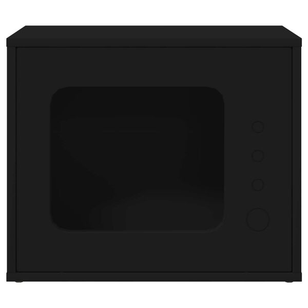 vidaXL Macska H&aacute;z Fekete 51 x 30 x 42,5 cm Faanyag