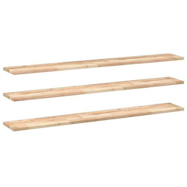 vidaXL 3 db kezeletlen t&ouml;m&ouml;r ak&aacute;cfa f&uuml;ggőpolc 140 x 20 x 2 cm