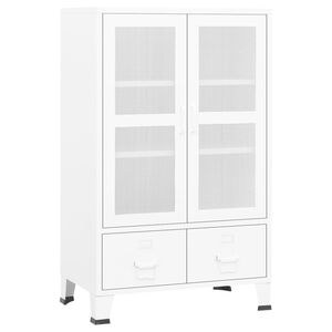 vidaXL feh&eacute;r f&eacute;m ipari t&aacute;rol&oacute;szekr&eacute;ny 70 x 40 x 115 cm